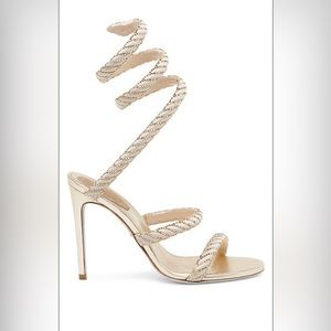 BRAND NEW Rene Caovilla Satin Beaded Wrap-Around Sandal